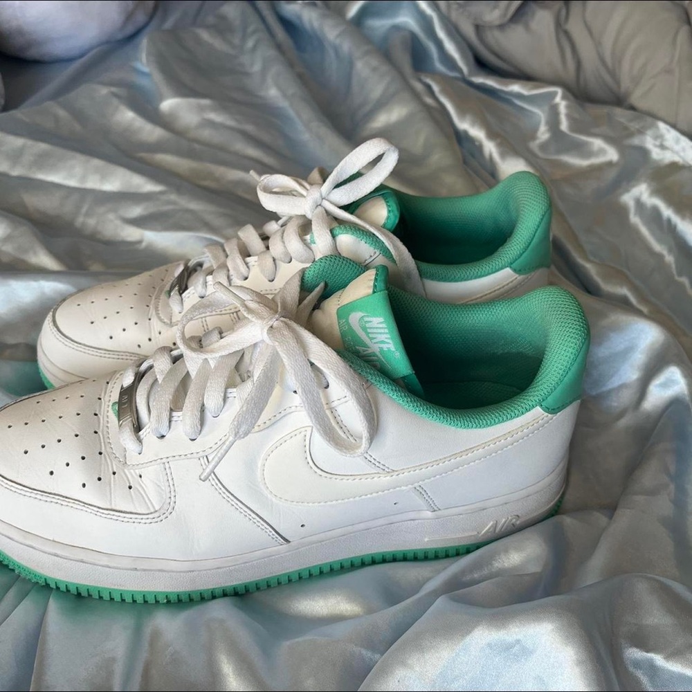 Nike Air Forcd 1s mint green